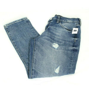 Gap Jeans Best Girlfriend Mid Rise Fit Distressed Denim Woman's Size 26 REG New